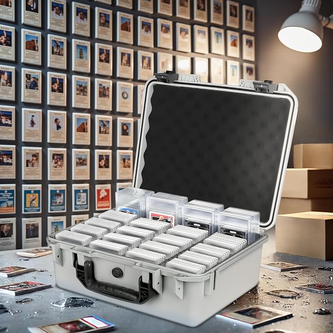 Card Storage Case for Graded Cards - Holds 800+ PSA BGS SGC Slabs with 12 Dividers, Sports Trading Card Organizer Box for Baseball, Football, MTG, Decks, Boosters, Magic, and Collector Display (White) - Image 6
