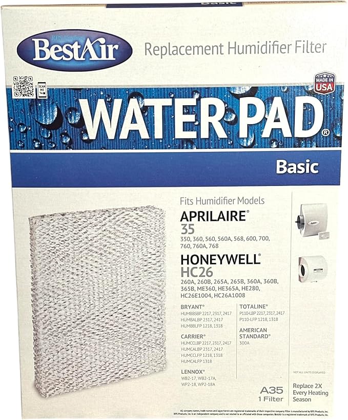 BEST AIR Humidifier Filter A35 (Pack of 2) by FreudenbergFiltrationTechnologies