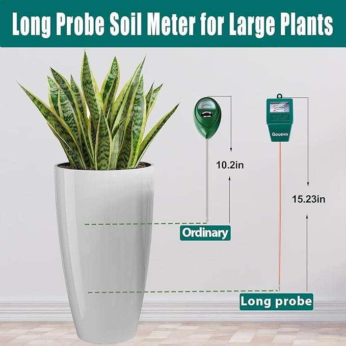 Long Probe Soil Moisture Meter for Plants, Plant Moisture Meter for House Plants, Plant Water Meter for Indoor & Outdoor Large Potted Plants, Hygrometer Gardening Gifts - No Battery Needed - Image 2