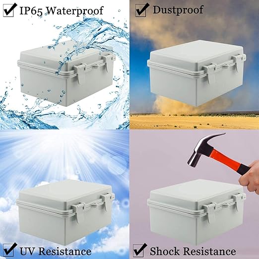 Sunnyglade ABS Plastic Dustproof Waterproof IP65 Junction Box Universal Durable Electrical Project Enclosure with Lock (3.9"x7.9"x2.8") - Image 5