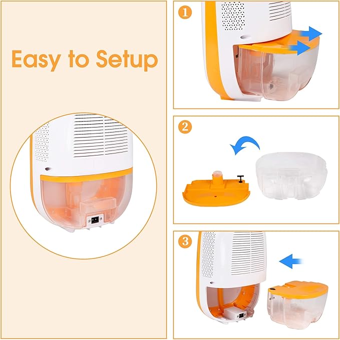 Dehumidifier for Home 37 OZ(1100ml) Water Tank with Auto Shut Off,430 Sq.ft Mini Small Portable Quiet Dehumidifier for Closet Basement Bedroom Bathroom Garage Wardrobe RV - Image 6