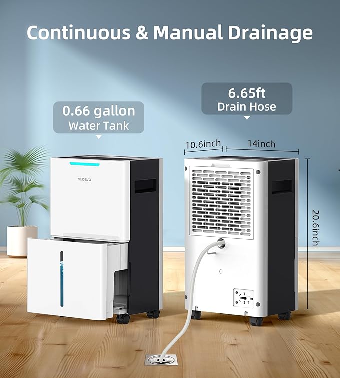 5000 Sq. Ft Dehumidifiers for Home and Basement, 52 Pint/Day Dehumidifier with Drain Hose, 3 Modes, 24H Timer, Auto Defrost, Child Lock, for Bedroom, Garage, RV, Large Room, Humid Summer, Rainy Season - Image 4