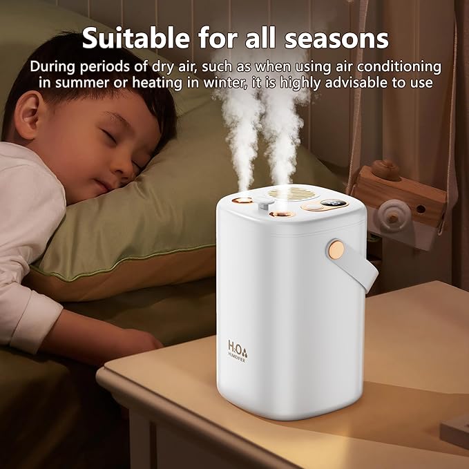 1L Cool Mist Ultrasonic Humidifier - Quiet Air Humidifier with Auto Shut-Off/Waterless Protection for Bedroom Home Office Plants, Small Large Capacity for Dry Air - Image 6