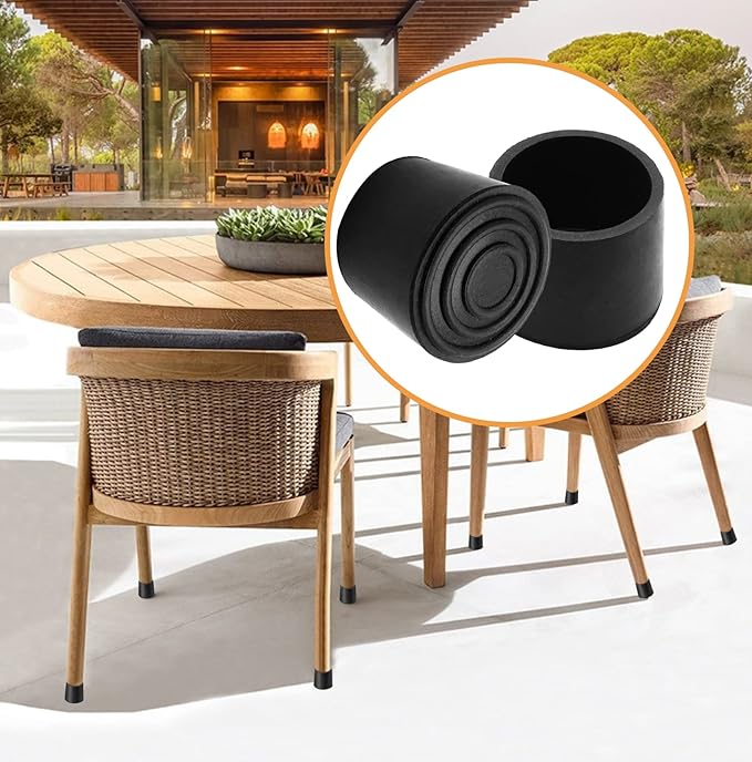 Piutouyar Round PVC Rubber Furniture Covers, 32mm / 1-1/4 Inches Table Chair Leg Tip Protectors, Non-Slip End Cap for Protect Surfaces, Black (16Pcs) - Image 6