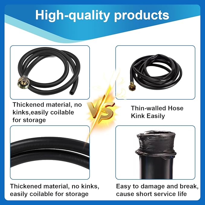 Succulentlovers 6Ft Dehumidifier Drain Hose - 3/4" FHT Dehumidifier Hose with Premium Brass Connectors Thickened Rubber Drain Hose for Most of Dehumidifiers - Image 3