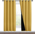 NICETOWN Bright Yellow Full Shade Curtain Panels, Pair of Energy Smart & Noise Blocking Out Blackout Drapes for Dining Room Window, Thermal Insulated Guest Room Lined Window Dressing, 55 x 78 inch by NICETOWN