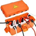 Hrensaw Medium Outdoor Electrical Box(10.6x5.5x4.5inch),Weatherproof Connection Box w/6 Cable Entry,IP54 Waterproof Extension Cord Cover Protect Power Strip,Timer,Plug,Holiday Lights,Orange by Hrensaw