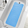 ZHICHENG Bath Tub and Shower Mats, Non-Slip 39 x 16 Inch Extra Long Bath Mat, Machine Washable Bathtub Mat with Drain Holes, Suction Cups for Bathroom (Colour Blue) by Unknown