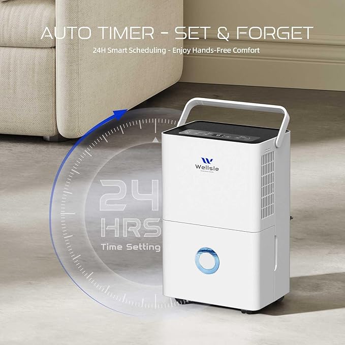 80 Pints 2025 Energy Star Dehumidifier for basement, Smart Humidity Adjustment with 1.32 Gal Water Tank and Drain Hose, Silent & Efficient for Home Bedroom Garage Large Room. - Image 4