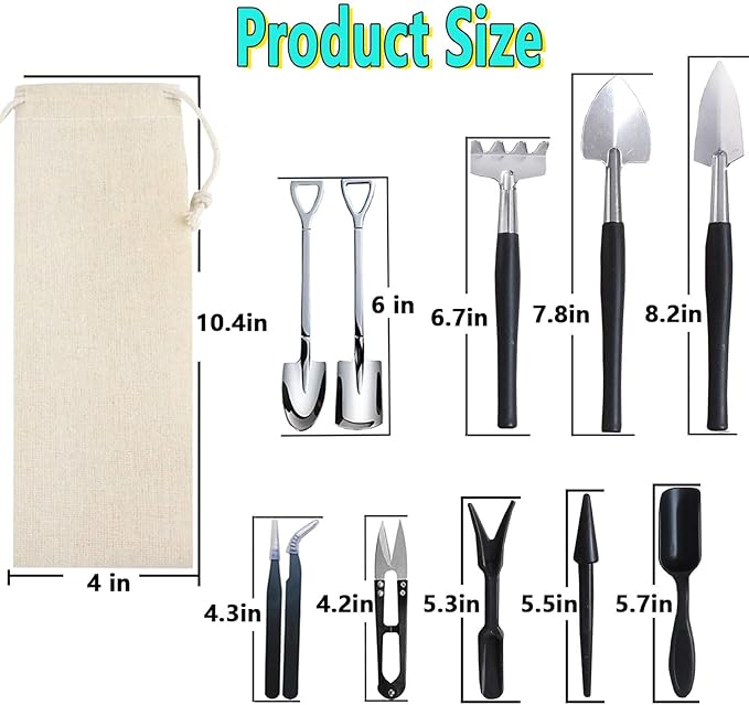 12 Pcs Succulent Tools Set Mini Transplanting Garden Tools Kit for Indoor Gardening Flower Pot Cactus Care - Image 6