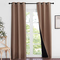 NICETOWN Living Room Completely Shaded Draperies, Privacy Protection & Noise Reducing Ring Top Drapes, Black Lined Insulated Window Treatment Curtain Panels(Cappuccino, 2 Pieces, W37 x L84) by NICETOWN