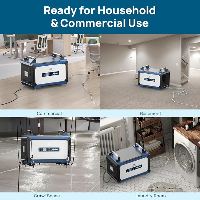 ARGENDON 180 Pints Commercial Dehumidifier with Pump for Crawl Space, Industry Water Damage Unit for up to 2,300 sq ft Large Space, Job Sites, Basement, Auto Defrost, 5 Years Limited Warranty - Image 9