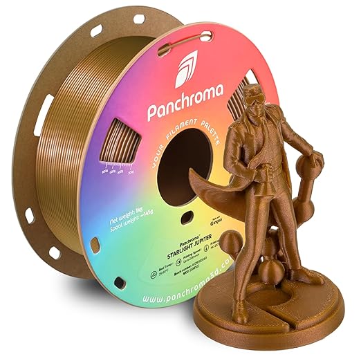 Polymaker Panchroma Bronze Color Changing PLA, 1.75mm, 1KG, Glitter Starlight Jupiter 3D Printer Filament, Hides Layer Lines, Easy to Print, Tangle Free, AMS Compatible, Works with Most FDM Printers by Polymaker