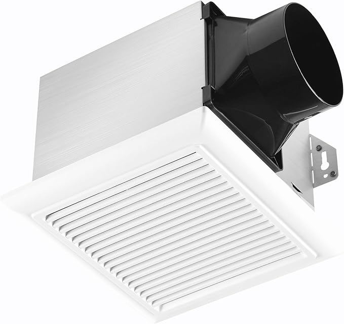 Bathroom Exhaust Fan 110 CFM 1.5 Sone, 4 Inch Duct, Quiet Energy Saving Ventilation Fan, Easy to Install, No Attic Access Needed Ceiling Mounted, White, ETL Certified by Unknown