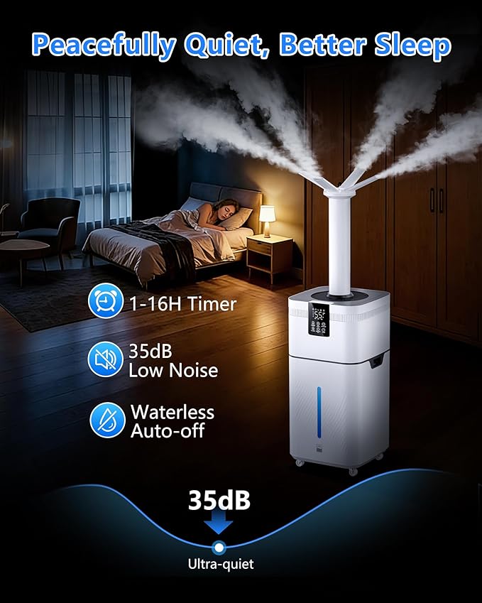 30L/7.93Gal Commercial humidifier Large Room 4200 sq.ft, Whole House Humidifiers 3000ml/H Mist Output, Cool Mist Industrial Humidifiers for Home, Plants, Office, Warehouse, Greenhouse - Image 4