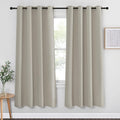 NICETOWN Room Darkening Bedroom Curtain 72 inches Long - Grommet Sound Reducing Window Treatment Privacy Thermal Curtain & Drape Light Blocking for Living Room (Natural, 1 Panel, W52 x L72) by NICETOWN