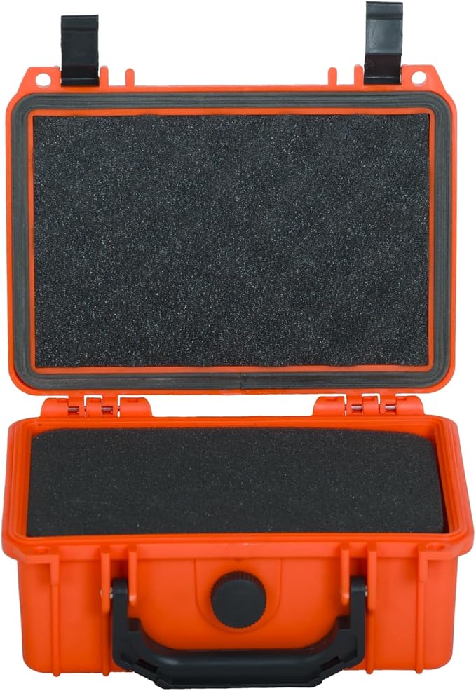 MEIJIA Portable All Weather IP67 Waterproof Protective Case, Hard Case,Camera Case With Customizable Foam,Fit Use of Drones, Cameras,Equipments, 8.12”x6.56”x 3.56” (Orange) - Image 3