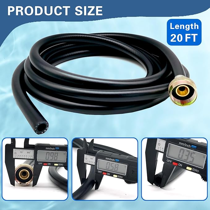 Leakproof Dehumidifier Drain Hose 3/4 Inch FHT Connection Brass Interface to Prevent Water Leakage 20 Feet Thickened Dehumidifier Hose with Rustproof Durable Connector Fits for Most of Dehumidifiers - Image 2