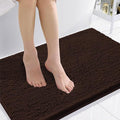 Smiry Luxury Chenille Bathroom Rugs 36x24, Extra Soft and Absorbent Shaggy Bath Mat, Machine Washable, Non-Slip Plush Carpet Runner for Tub, Shower, and Floor, Home Decor Accessories, Brown by Smiry