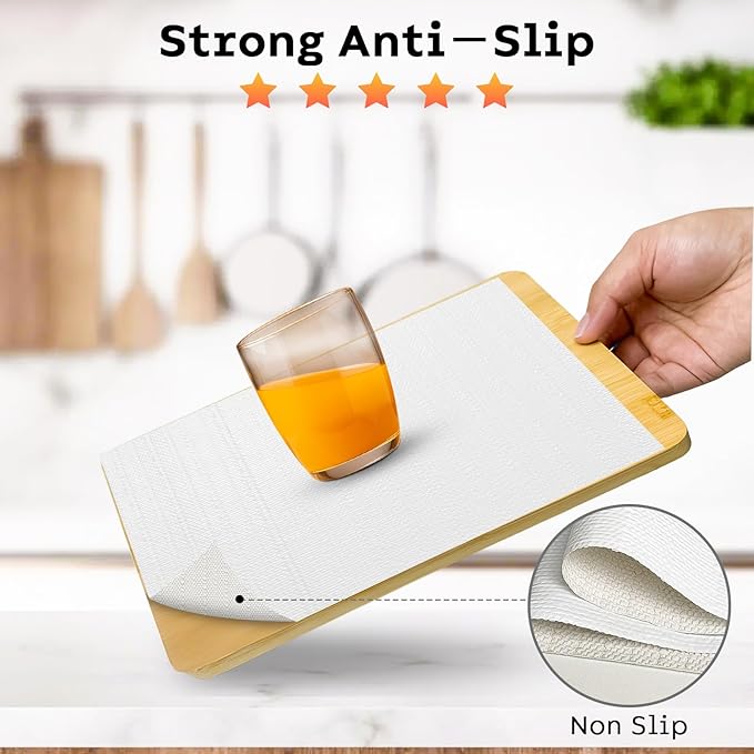 Shelf and Drawer Liner for Kitchen Cabinet, Non Adhesive Non Slip Thickened Cabinet Liners for Shelves, Refrigerator Cupboard Liners with Knife and Tape Measure, White, 12 in x 20 Feet - Image 2