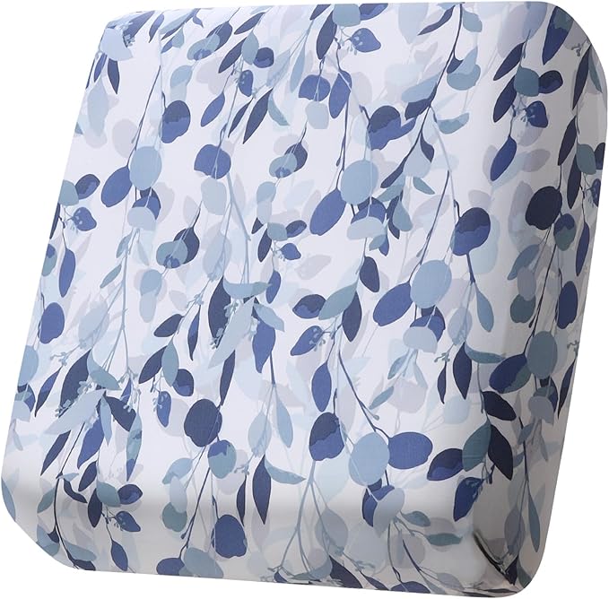 Fuloon Sofa Cushion Covers, Stretch Printed Seat Cushion Cover Couch Seat Slipcovers Washable Furniture Protector for Armchair Loveseat Sofa (Floral White-Blue, 2 PCS) by Fuloon