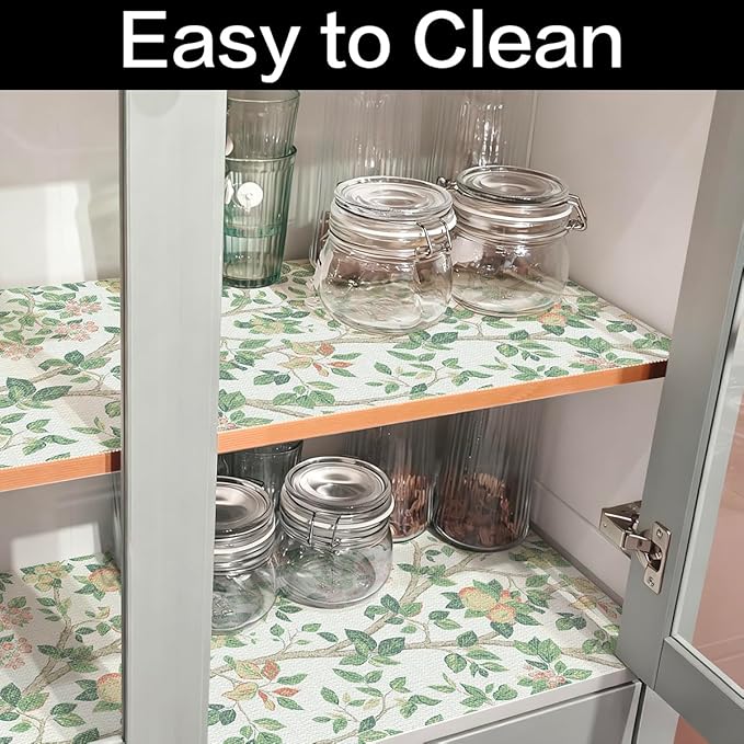 Shelf Liner for Kitchen Cabinets Non Adhesive Drawer Liners Non Slip Cupboard Liner Strong Grip Waterproof Cabinet Liners Easy to Clean Dresser Table Kitchen Shelves Paper 12IN x 10FT - Image 7