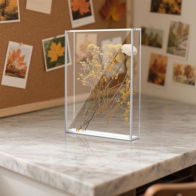 Acrylic Storage Box, Dried Flowers Display Case, Clear, Multifunctional Table Holder for Souvenirs, Trading Cards, Postcards, Entrance Tickets - Image 8