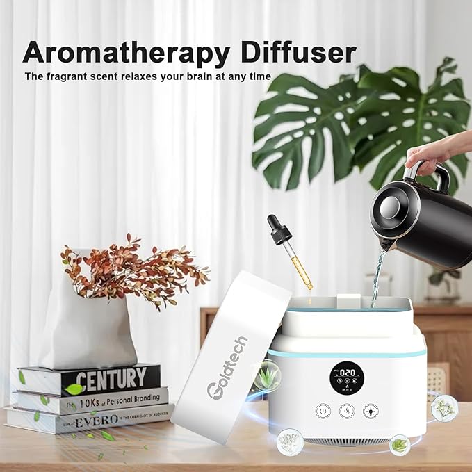 Air Purifier and Humidifier Combo for Bedroom Up to 200Ft²,H13 True HEPA Filter Desk Air Purifiers with Smart WiFi,500ML Water Tank,LED Light,Small Air Purifier for Bedroom,Office - Image 6