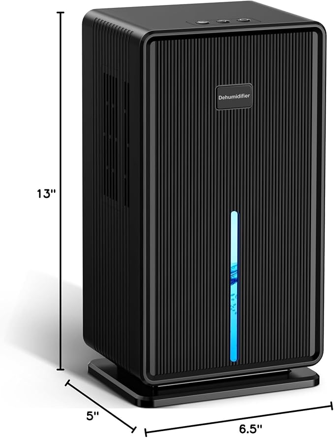 Dehumidifiers for Home, Upgraded 101OZ Dehumidifier (800 sq.ft), Quiet Dehumidifier for Basement, Bedroom, Bathroom, RV, Closet with Auto-off, Sleep Mode, 7 Colorful LED Light, Small Portable, Black - Image 8