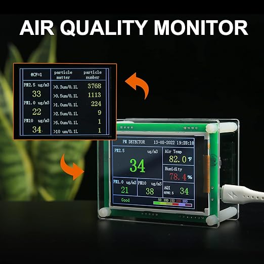 Air Quality Monitor pm2.5 pm10 pm1.0 Detector Indoor air Quality Monitor for Cars,Home,Office,Hotel etc (PM1.0,PM2.5,PM10) - Image 4