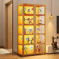 Display Cabinet with Acrylic Glass Doors, Tall Storage Cabinet with Adjustable Shelves, 5 Tier Curio Cabinet&Bookcase for Collectibles, Toys, Books, for Kids Playroom, Bedroom, Study Room by JOIHGA