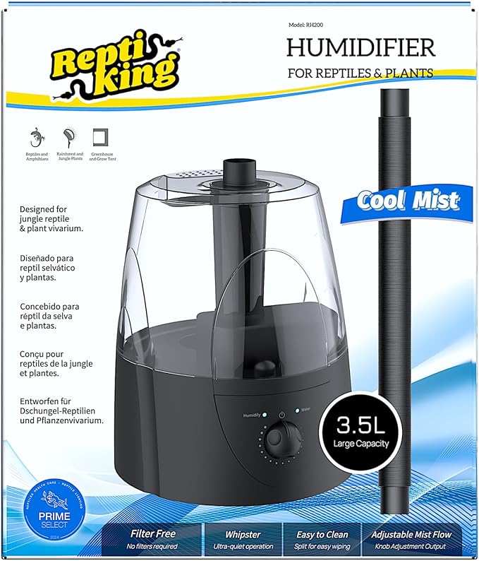 Reptile Fogger, Terrarium Humidifier, Plant Humidifier, Fog Machine Mister for Reptiles and Plants Vivarium, 3.5L Large Capacity, Ideal for Reptiles/Amphibians/Grow Room/Grow Tent Humidifiers by ReptiKing%C2%AE