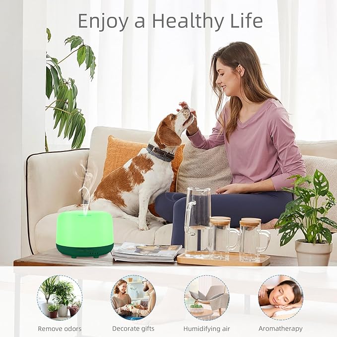 300ML Aromatherapy Diffuser for Home, Quiet Diffuser for Essential Oils with Remote Control, 7 LED Color Changing Light, Scent Cool Mist Air Humidifier - Image 6