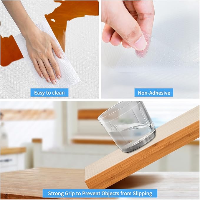 Bloss Drawer and Shelf Liners，Non Adhesive EVA Drawer Mat Cabinet Liners Roll-(12 Inch x 10 FT)-for Bathroom, Kitchen, Desks, Deco Shelves-Clear - Image 5
