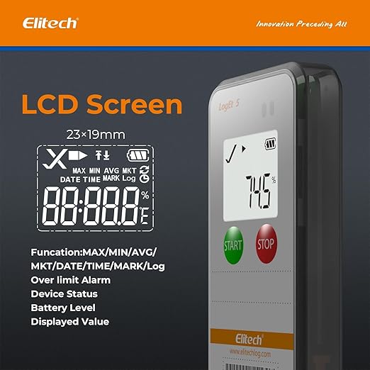 Elitech USB Digital Temperature Data Logger Reusable Recorder with Shadow Data 32000 Points, Auto PDF/CSV Report, for Windows/MacOS, Refrigerator Thermometer LogEt5T-5Pack - Image 4