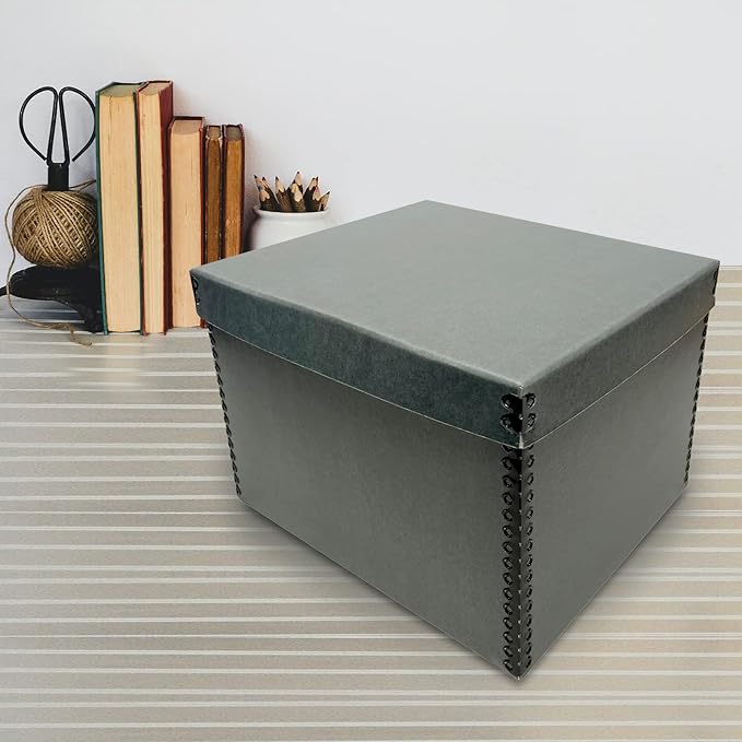 Lineco Record Storage Box 12x15x10 inch. Extra-Durable Filing Archival Cartons for Long-Term Storing of Important Documents, Papers, Photos or Prints. Acid-Free Gray Boxboard, 2 Pack - Image 7