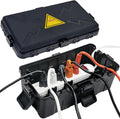 Hrensaw Medium Outdoor Electrical Box(10.6x5.5x4.5inch),Weatherproof Connection Box w/6 Cable Entry,IP54 Waterproof Extension Cord Cover Protect Power Strip,Timer,Plug,Holiday Lights,Black by Hrensaw