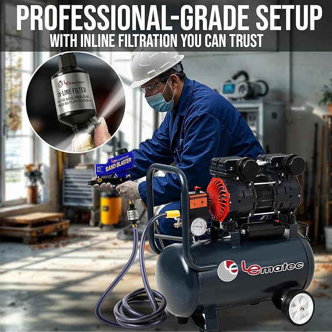 LE LEMATEC Air Compressor Water Separator - 1/4" NPT Inline Filter & Air Line Water Separator for Air Compressor, Moisture Trap Paint Gun Filter for Pneumatic Tools & Plasma Cutters, AI303 - Image 3