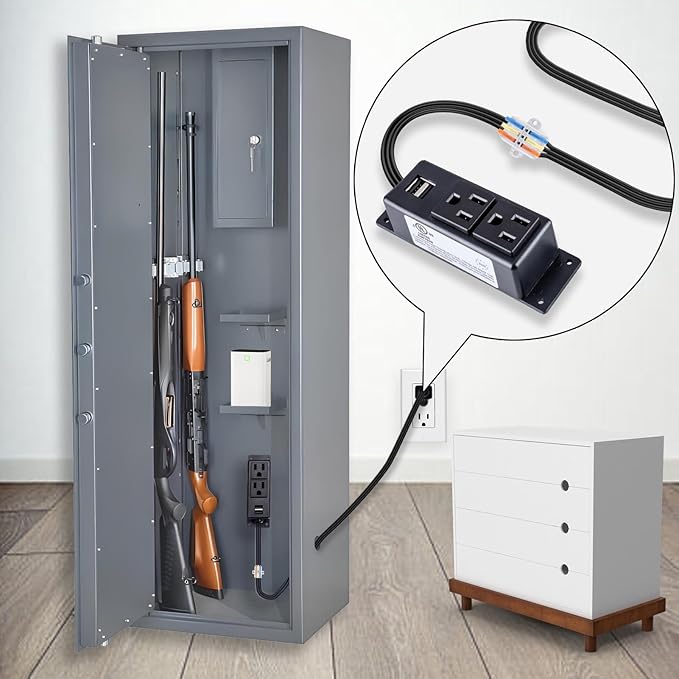 Gun Safe Accessory Electrical Power Outlet Kit，Sekelo Safe Power Outlet Kit with USB for Interior Dehumidifiers and Lights, UL Listed. - Image 4