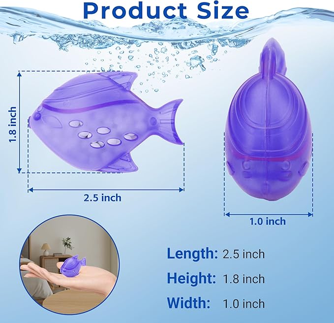 Funmit Humidifier Cleaning Fish, 6 Pack Humidifier Cleaner for Humidifiers and Fish Tanks, Purifies Water, Prevents Hard Water Build-Up, Reduces Scale, Purple - Image 3