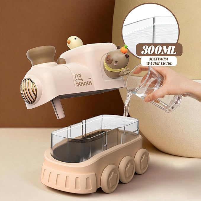 Portable Mini Humidifier,300ml USB Desktop Personal Cool Mist Small Humidifiers,2 Mist Modes,Auto Shut-Off,Mute for Bedroom/Home/Nursery/Office,Cute Mini Humidifier With Night Light (Brown) - Image 7