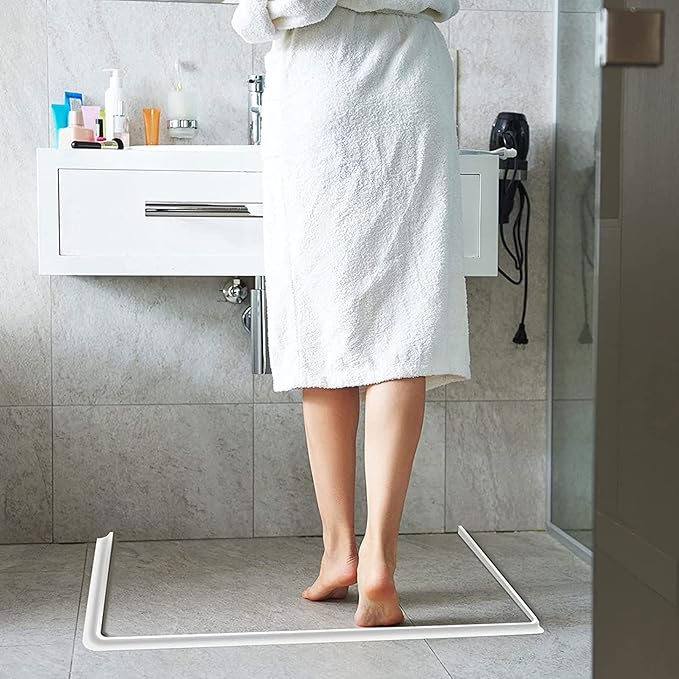 DOITOOL 1pc Self-Adhesive Water Retaining Strip for Bathroom Countertops Baffle for Showers Toilets and Kitchen Use Water Blocking - Image 8