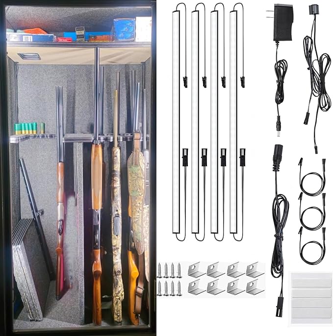 Gun Safe Dehumidifier Electric +6 * 12inch+4 * 12inch Light Bars Door Activated Gun Safe Lights Kits with Power Adapter - Image 4