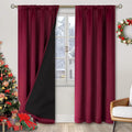 BGment Christmas Burgundy Red Blackout Curtains for Bedroom 84 Inch Length, Rod Pocket 100% Blackout Curtains with Thermal Liner Decorate Curtains for Living Room, Each Drapes 2 Panels, 42 x 84 Inch by BGment