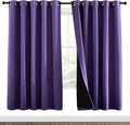 NICETOWN Lilac Purple Full Shade Curtain Panels, Pair of Energy Smart & Noise Blocking Out Blackout Drapes for Dining Room Window, Thermal Insulated Guest Room Lined Window Dressing(70 x 72 inch) by NICETOWN