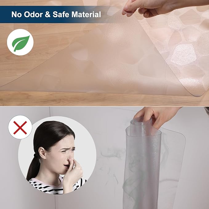 Clear Area Mat for Hard Floors, 4'×6' No Slip Vinyl Floor Mats for Under Dining Table, Pebble Patterned Waterproof Rug Protector for High Traffic Areas, Pet, Splat Mat - Image 3