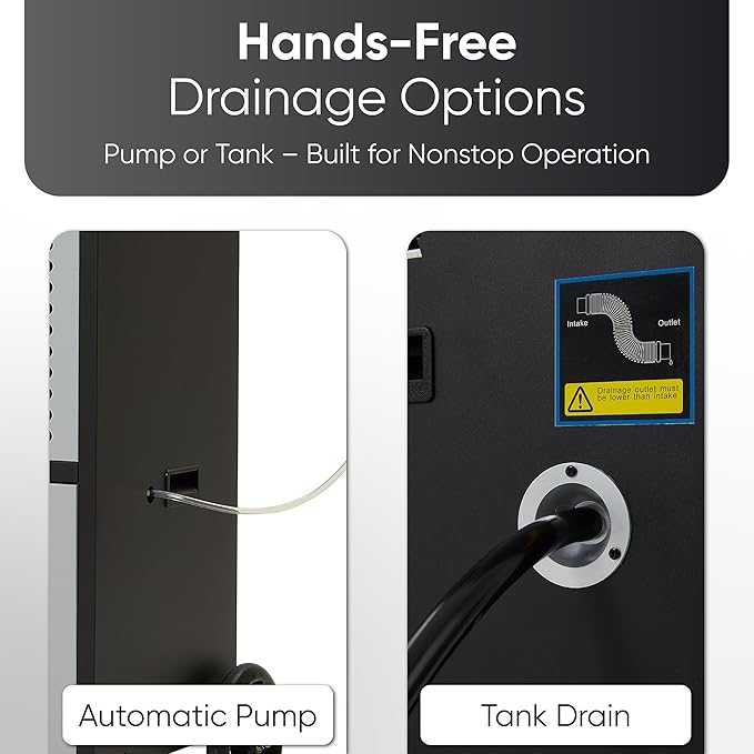 350 Pints Commercial Dehumidifier for Basements & Industrial Spaces – Built-In Pump, Drain Hose, Continuous Operation, 2-Speed Fan, 30000 Sq Ft Coverage - Image 4