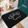 OLANLY Dog Door Mat for Muddy Paws 24x16, Paw Print Design, Absorbs Moisture and Dirt, Absorbent Non-Slip Washable Doormat, Quick Dry Chenille Mud Mat for Dogs, Entry Indoor Entryway Carpet, Black by OLANLY