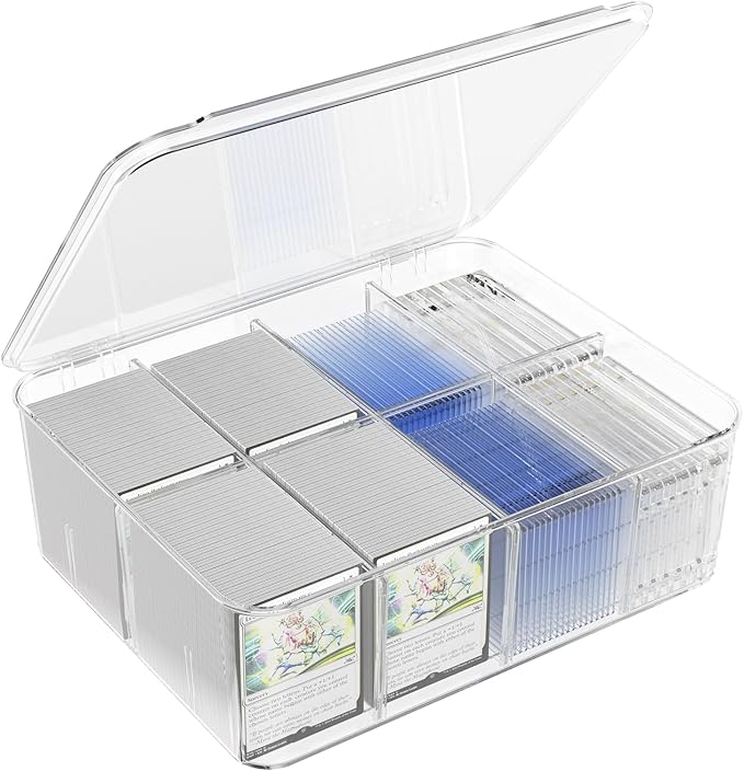 Transparent Trading Card Storage Box-Holds 2000+ Loose Cards-Plastic Card Deck Box for Baseball Cards/for Toploaders/for Graded Card/for MTG/for Magnetic Etc. by sysdmno