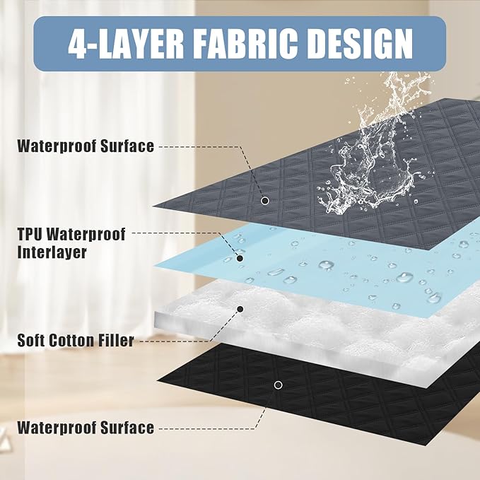 Smiry Waterproof Dog Bed Cover Pet Blanket, Soft Washable Dog Blanket for Furniture Bed Couch Sofa Reversible, Checkered (68"x82", Dark Grey/Black) - Image 3
